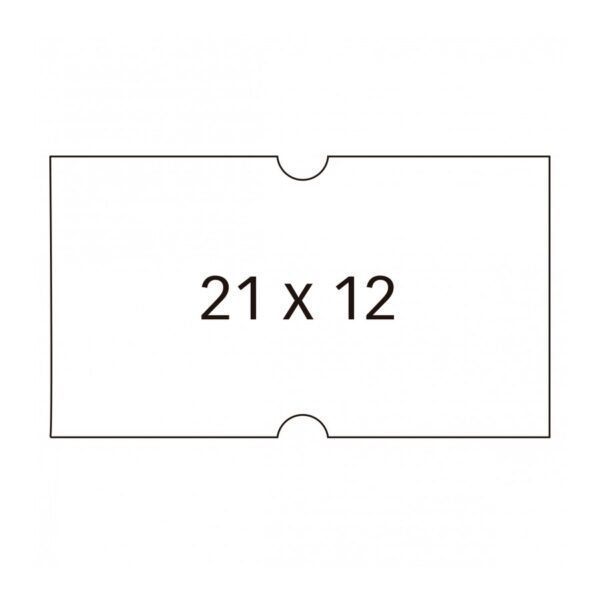 Etiquetas etiquetadora 21 x 12 mm blanco adhesivo permanente cantos rectos 6 u.
